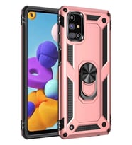 Durukar® Samsung Galaxy M31S Kılıf Sofya Yüzüklü Silikon Kapak - Rose