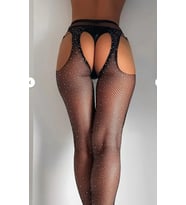 pilelistore Taşlı Ağ Kısmı Açık Vücut Çorabı (Çok Renkli)