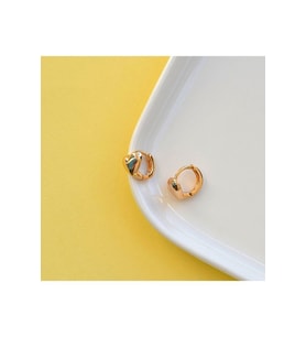 Bombeli Kalpli Halka Küpe Kalpli Küpe Rose Gold Renk (Çok Renkli)
