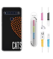 TCL 10L 10 Plus 10SE 20E 20SE 30SE L7 Kılıf Kablo Koruma Spiral Silikon Cats 1792