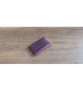 Sumerian Minimalist Deri Kartlık Fuşya (RFİD Kart Koruma ve Anahtarlık Hediye)