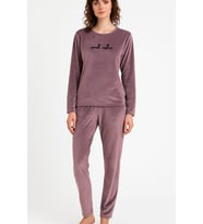 Kadın 13166-652 Uzun Kol Kadife Pijama Takımı