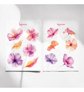 Pembe Çiçekler Temalı 2'li Sticker Seti  Ajanda, Defter, Planlayıcı Çıkartma, Sticker (Çok Renkli)