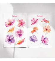 Pembe Çiçekler Temalı 2'li Sticker Seti  Ajanda, Defter, Planlayıcı Çıkartma, Sticker (Çok Renkli)