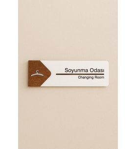 Lucena Soyunma Odası Ofis Oda Kapı İsimliği Yönlendirme Tabelası Levhası Kişiselleştirilebilir