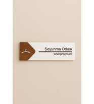 Lucena Soyunma Odası Ofis Oda Kapı İsimliği Yönlendirme Tabelası Levhası Kişiselleştirilebilir