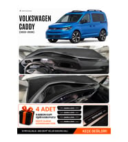 e-biz VOLKSWAGEN CADDY (2022-2026) Uyumlu Torpido Koruma, Torpido Örtüsü, Torpido Kılıfı - Siyah - VW004