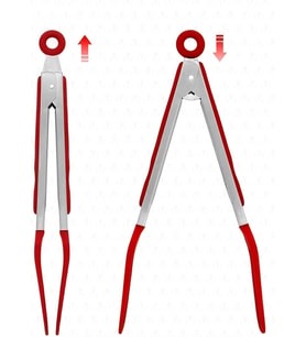 Clavis Metal Saplı Kilit Sistemli Smart Silikon Maşa Kırmızı