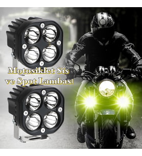 Offroad Motosiklet Uyumlu Turuncu Beyaz Modlu Sis lambası Metal Kasa 2 Adet