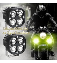 Offroad Motosiklet Uyumlu Turuncu Beyaz Modlu Sis lambası Metal Kasa 2 Adet