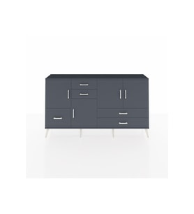 Arges Konsol 4 Raflı 5 Çekmeceli 4 Kapaklı 176x30x99 Antrasit-Antrasit