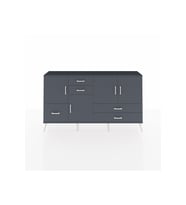Arges Konsol 4 Raflı 5 Çekmeceli 4 Kapaklı 176x30x99 Antrasit-Antrasit