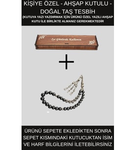 Kişiye Özel İsimli Tesbih Harfli Püsküllü Tesbih - Hematit Taşı Doğal Taş Tesbih (Gri-Gri-Gri)