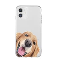 Iphone 11 Uyumlu Sevimli Köpek Tasarımlı Şeffaf Telefon Kılıfı