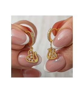 Gümüş Sallantılı Gold Kuğu Kadın Küpe CSR2185733