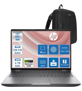 HP Zbook Fury 16 G1I Intel Ultra 7 265HX Ddr5 128GB 4tb SSD 16GB/RTXPRO4000 Blackwell 16" Wuxga IPS 400NIT Wi-Fi7+Bt 5.4 Windows 11 Pro Aı Iş Istasyonu C65H8ESP44 + Zettaçanta