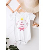 Half Birthday 3 Özel Tasarım Bebek Zıbın Pamuklu Çıtçıtlı Body