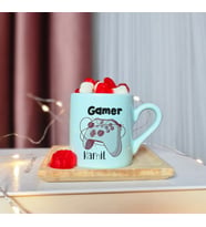 Gamer ( Oyuncu ) Tasarımlı Kişiye Özel Yeşil Türk Kahvesi Fincanı