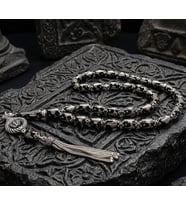 BlackCraft Gümüş Tuğra Desenli Tespih