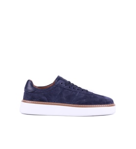 Shoetyle - Hakiki Süet Deri Lacivert Renk Bağcıklı Günlük Erkek Ayakkabı - 250-3001