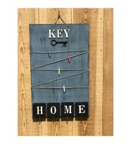 Dekoratif Home Keys Ahşap Resimlik Ve Notluk (saks Mavisi) (Çok Renkli)