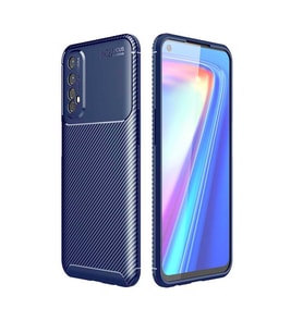 Realme 7 Kılıf Karbon Silikon Case (Lacivert)