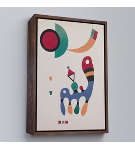Çerçeveli Vasiliy Kandinsky - 11 resim ve 7 şiir Soyut Tablosu (Altın)