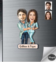 Kişiye Özel Doktor Sevgili Ahşap Magnet -1