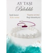 Ay Taşı Doğaltaş Bileklik, Doğal Taş İştah Kesici Asansör Bileklik B1033 (8mm-20cm)