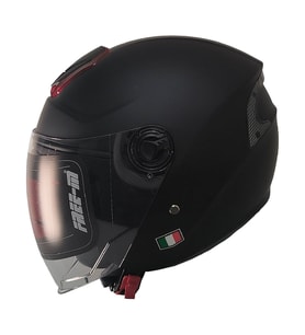 Motosiklet ve Bisiklet Kaskı Yarım Arka Reflektörlü Güneş Vizörlü Kask Mat Siyah