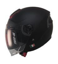 Motosiklet ve Bisiklet Kaskı Yarım Arka Reflektörlü Güneş Vizörlü Kask Mat Siyah