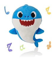 Baby Shark Daddy Shark İthal Müzikli Oyuncak Peluş 30 CM (Mavi)