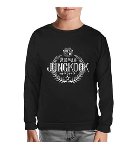 BTS - Jungkook Siyah Çocuk Sweatshirt