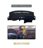 PEUGEOT 206 Büyük EkranTORPİDO KORUMA HALISI GRİ KENAR