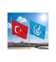TRY Bayrağı ve Alpaka Kumaş Türk Bayrağı 2'li Set 100x150cm