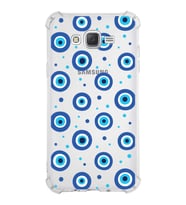 PrintiFy Samsung Galaxy J7 Core Uyumlu Nazar Boncuğu 1 Baskılı Şeffaf Köşe Korumalı Antişok Kılıf