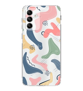 Samsung Galaxy A04s Uyumlu Kamera korumalı Kapak Abstract Tasarımlı  Şeffaf Kılıf