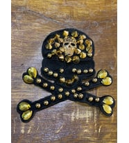 16X13 CM SİYAH NAKIŞ İŞLEME ÇİVİLİ KURU KAFA APLİKE HOBİ DİKİŞ AKSESUARI