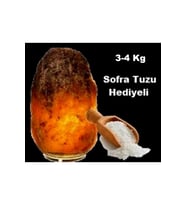Doğal Çankırı Kaya Tuzu Lambası 3-4 Kg + 1 Kg Tüzel Tuzu Hediyesi (Krem)