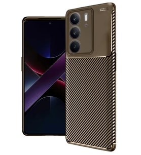 Newface Realme C75 4G Auto Focus Karbon Kapak - Kahverengi