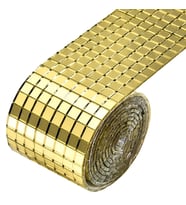 Dekor Bant Yapışkanlı Şık Altun Renk Aynalı Mozaik Taşlı 4cm x 1m Uzunluğunda Dekor Bandı (Altın)
