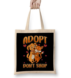 Adopt Don t Shop Cat & Dog Bez Çanta Uzun Saplı