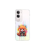 Vivo V29 5G ile Uyumlu Splash Tilki Tasarımlı Şeffaf Silikon Kılıf