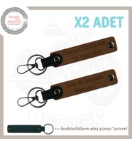 Hızlı Araç Kullanmayı Sevenlere Hediyelik, İsim Ve Plaka Yazılı x2'li Anahtarlık Set, Kahve-lacivert