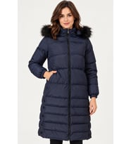 Dewberry Kadın %100 Polyester Kaban Lacivert Z9740 Günlük Dış Giyim, Şehir ve Ofis Stili, Hafta Sonu Kombini