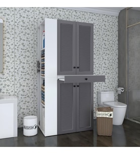 Kenzlife membran çamaşır-kurutma makinesi dolabı ahi evran sol gribyz panjur 187*090*60 mebran kapak MDF gövde