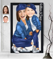 Kişiye Özel 3D  Ahşap Tablo Anne Ogul 30x40 -2
