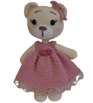 Sevimli Boz Ayıcık Amigurumi Organik Oyuncak