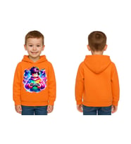 Unisex roblox Baskılı Çocuk Swaetshirt  Baskılı Kapüşonlu 3 İplik Şardonlu (Turuncu)