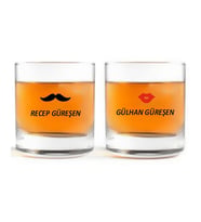 Kişiye Özel isim Yazdırılabilir dudak bıyık kadın erkek Rakı Bardağı